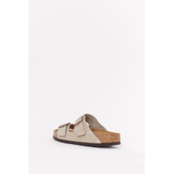 BIRKENSTOCK TAUPE ARIZONA NARROW SOFT FOOTBED SUEDE LEATHER SANDALS